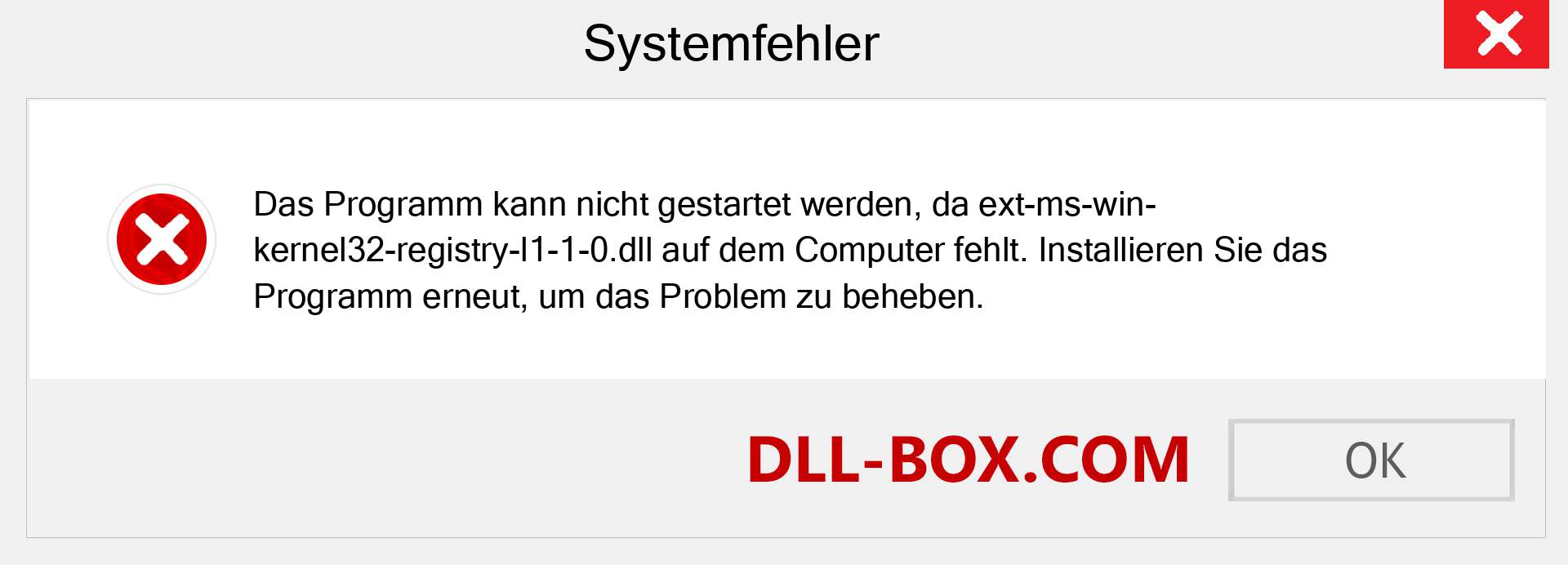 ext-ms-win-kernel32-registry-l1-1-0.dll-Datei fehlt?. Download für Windows 7, 8, 10 - Fix ext-ms-win-kernel32-registry-l1-1-0 dll Missing Error unter Windows, Fotos, Bildern